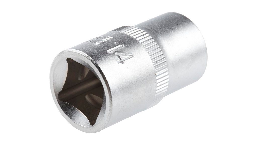 Ratchet Socket, 1/2", Double Hex, 14 mm